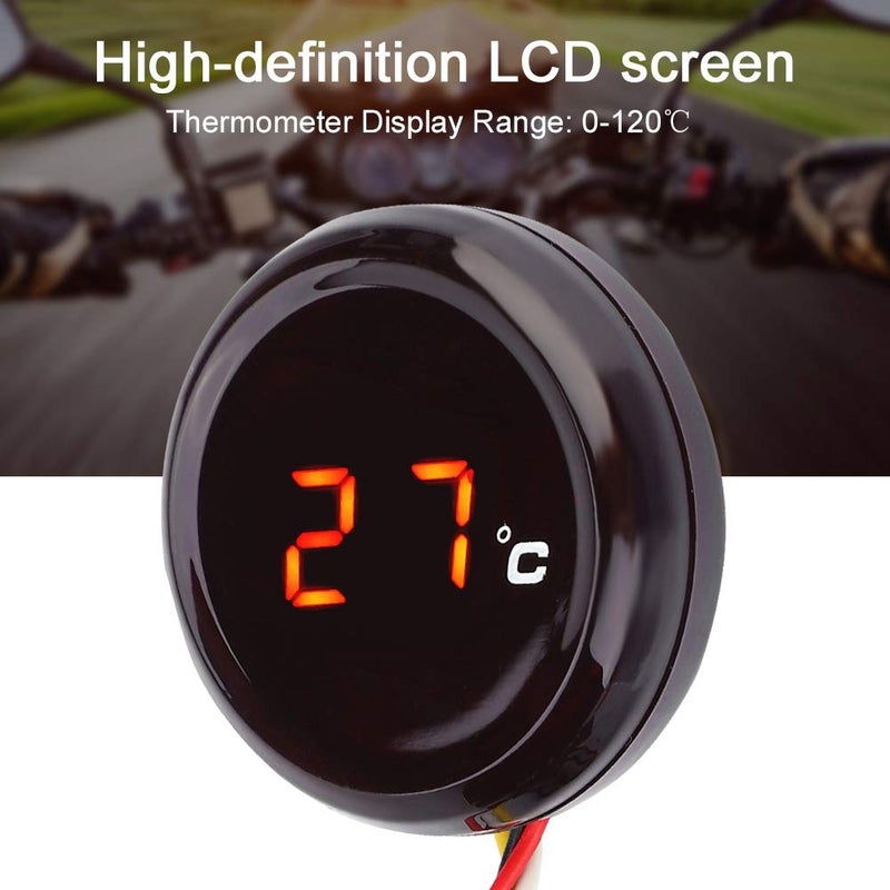 KIMISS 12V HD LCD Digital Thermometer Water Temperature Meter Gauge Kit for for Motorcycle, Racing, Scooter (Red Light) - Image 3